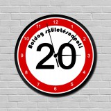 Wide World Sebességkorlátozós falióra 20. születésnapra