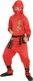Widmann Piros ninja jelmez sárkány mintával - 116 cm