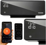 WIFI elektromos ventilátoros fali hősugárzó, fali fűtőtest üveg előlappal Zelvion Kaminer 26399 TuyaSmart