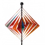 Wind Szélkerék 3D hatású színes 60 cm átmérőjű szélforgó dísz játék földbe szúrható színes kerti dekoráció