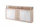 Wipmeble Luna XXL 4D4S komód (sonoma tölgy/fehér)