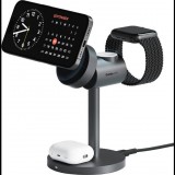 Wireless charger MagFusion 3 in 1 Aukey LC-MC311, 15W Qi2 (gray) (LC-MC311)