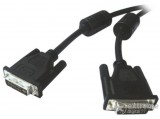 Wiretek DVI Dual Link apa/apa összekötő kábel, 3m (árnyékolt)