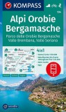 WK 104 - Alpi Orobie / Bergamasche turistatérkép - KOMPASS