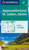 WK 112 - Apenzellerland - St. Gallen - Säntis turistatérkép - KOMPASS