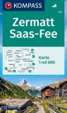WK 117 - Zermatt - Saas Fee turistatérkép - KOMPASS