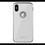 WK GINSTONE műanyag telefonvédő (közepesen ütésálló, üveg hátlap, strasszkő, logó kivágás) FEHÉR [Apple iPhone XS Max 6.5] (5996457835706) - Telefontok