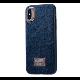 WK műanyag telefonvédő (műanyag hátlap, plüss bevonat) KÉK [Apple iPhone XS Max 6.5] (5996457839858)