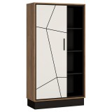 Wojcik Bartoli BROR01 1D könyvesszekrény - catania tölgy/fekete/fényes fehér