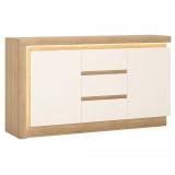 Wojcik Bylot Bright LYOK01 2D3S komód - világos tölgy/fényes fehér