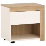 Wojcik Bylot Bright LYOK03R 1S éjjeliszekrény - világos tölgy/fényes fehér