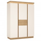 Wojcik Bylot Bright LYOS02 3D gardróbszekrény - világos tölgy/fényes fehér