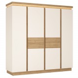Wojcik Bylot Bright LYOS03 4D gardróbszekrény - világos tölgy/fényes fehér