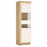 Wojcik Bylot Bright LYOV03P 1D vitrin - világos tölgy/fényes fehér