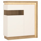 Wojcik Bylot Bright LYOV04L 2D vitrin - világos tölgy/fényes fehér