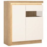 Wojcik Bylot Bright LYOV04P 2D vitrin - világos tölgy/fényes fehér