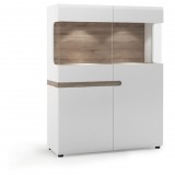 Wojcik LIVERPOOL TYP33 3D-1S vitrin - tölgy/fényes fehér