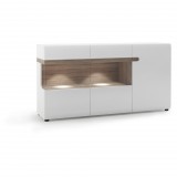 Wojcik LIVERPOOL TYP42 3D komód - tölgy/fényes fehér