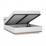 Wojcik LIVERPOOL TYP94 franciaágy - tölgy/fényes fehér - 160 x 200 cm