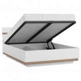 Wojcik LIVERPOOL TYP97 franciaágy - tölgy/fényes fehér - 140 x 200 cm