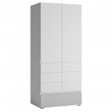Wojcik Maxi FLXS02 2D1S gardróbszekrény - fehér/szürke