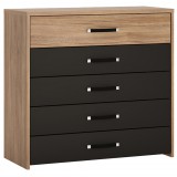 Wojcik Montecarlo MOAK03 5S komód - tölgy/matt fekete