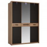 Wojcik Montecarlo MOAS01 3D gardróbszekrény - tölgy/matt fekete