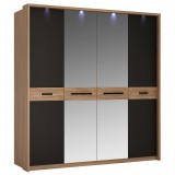 Wojcik Montecarlo MOAS02 4D gardróbszekrény - tölgy/matt fekete