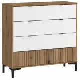 Wojcik Nicko RIKK03 4S komód - tölgy/fehér