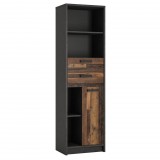 Wojcik Núbia NUBR01 1D2S könyvesszekrény - szürke/tölgy