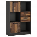 Wojcik Núbia NUBR02 2D2S könyvesszekrény - szürke/tölgy