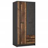 Wojcik Núbia NUBS01 2D2S gardróbszekrény - szürke/tölgy