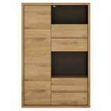 Wojcik Scotland TYP31 1D-4S könyvesszekrény - shetland tölgy/szürke