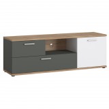 Wojcik Trentin TWEF01 1D2S tv állvány - fehér/tölgy/grafit szürke