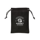 WOMA COMPANY WoMa fekete bársonyzacskóval és csipesszel 12 db-os rozsdamentes acél whisky jégkocka készlet fadobozban