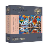 Wood Craft: Színes hőlégballonok 1000db-os prémium fa puzzle - Trefl