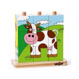 Woodyland Állatos fa kockakirakó játék