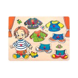 Woodyland Fiús öltöztető fa formapuzzle