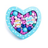 Woodyland Kék szív kis fa gyöngyfűző szett