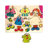 Woodyland Lányos öltöztető fa formapuzzle
