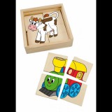 Woodyland Mini képillesztős fapuzzle kisvonattal (93003) (93003) - Fajátékok