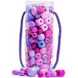 Woodyland Pink fa gyöngyszett tégelyben