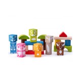 Woodyland Színes fa építőkocka szett 26db-os