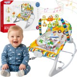 Woopie Baby színes rezgő baba pihenőszék játékhíddal és dallamokkal – 0 hó+