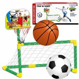 Woopie! Toys 2 az 1-ben kosárlabda és focikapu szett – gyerek sportkészlet labdákkal