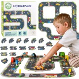 Woopie! Toys Woopie 21 db-os autópálya puzzle feladatlapokkal – városépítő játék