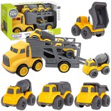 Woopie! Toys Woopie 4 az 1-ben építőipari járműkészlet – vontatóval és három építőipari járművel