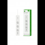 WOOX R6132 Okos WiFi Hálózati elosztó 3 aljzatos + 2x USB-A / 2x USB-C 1,5m - Fehér (729130)