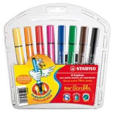 WORK_IN_PROGRESS Filctoll készlet, 1,5-2 mm, rugós hegy, STABILO "Trio Scribbi", 8 különböző szín