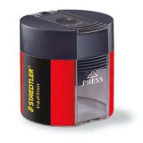 WORK_IN_PROGRESS Hegyező, egylyukú, tartályos, STAEDTLER, fekete-piros